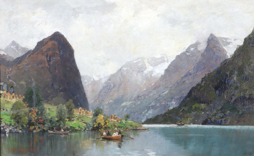 Georg A. Rasmussen, fjord. Maleri.