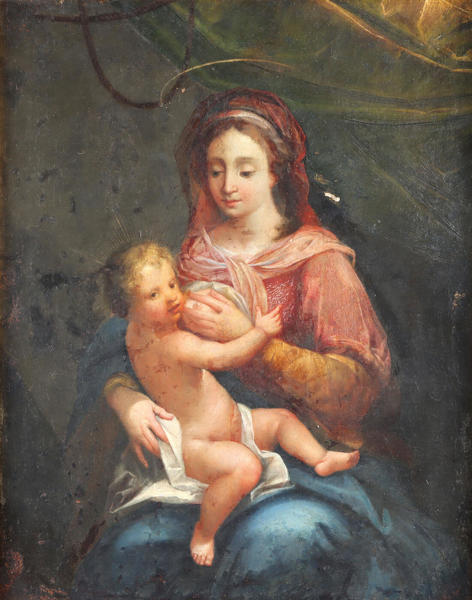 Corregioskole, Madonna med barnet. Maleri.