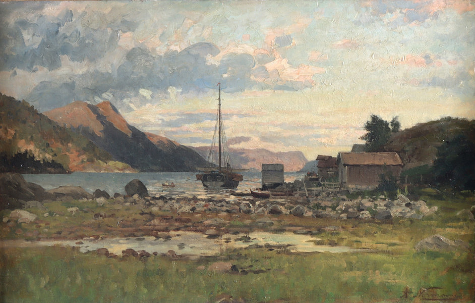 Adelsteen Normann, fjord. Maleri.