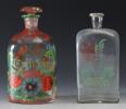 2 karafler i glass, en dat. 1888