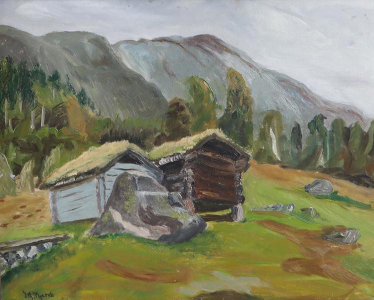Jan Th. Njerve, landskap. Maleri.