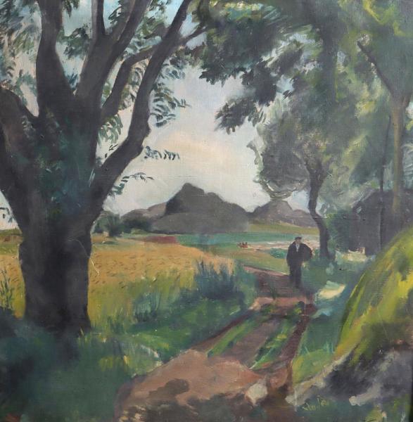 Manna Kielland, landskap. Maleri.