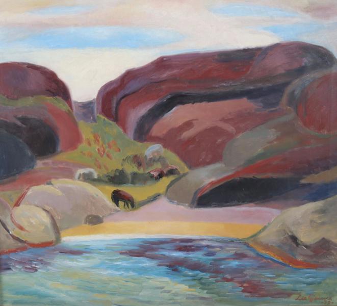 Johan Lie-Gjemre, landskap. Maleri