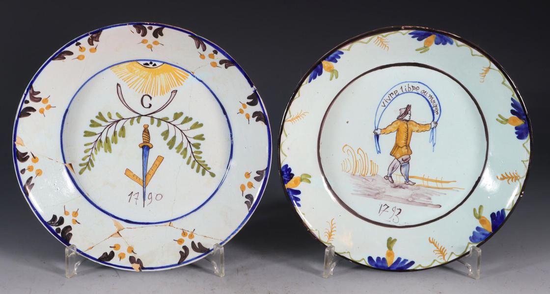 2 tall. i fajanse, Frankrike 1700 t.