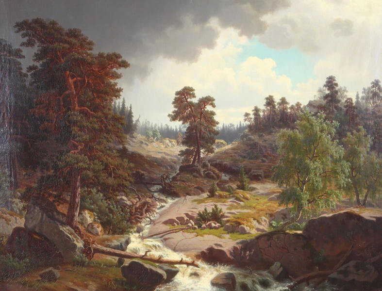 C. F. Linge, landskap. Maleri.
