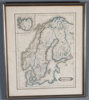Håndkolorert kart, W. Lizar. Scandinavia