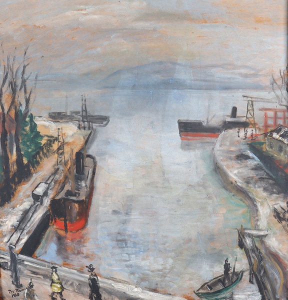 Per Rom, havn. Maleri.