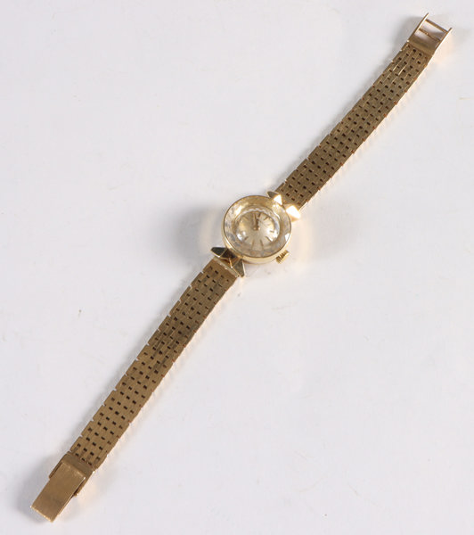 Damearmbåndsur i gull m/gullenke.