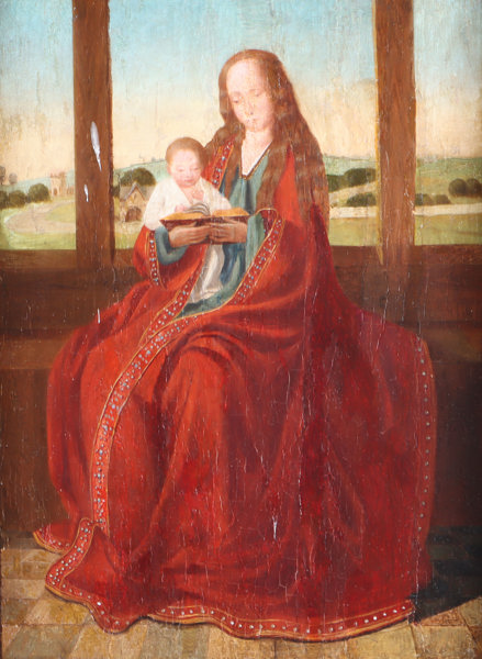 Usignert, Madonna m/barnet. Maleri.