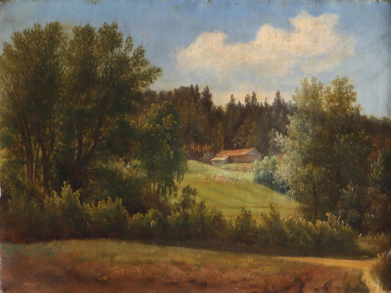 Usignert, landskap. Maleri