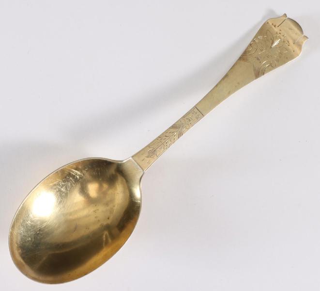 Forgylt skje i sølv, Sverige 1919