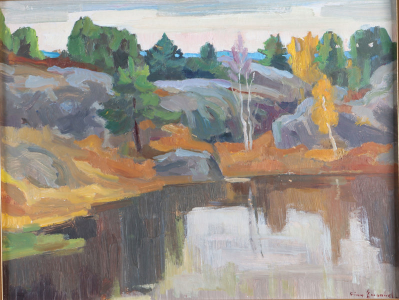Finn E. Olsen, landskap. Maleri