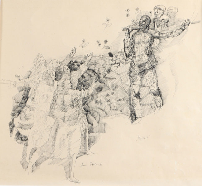 Arne Ekeland, Hyldest. Tegning