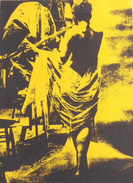 Ørnulf Bast, fløytespiller. Serigrafi