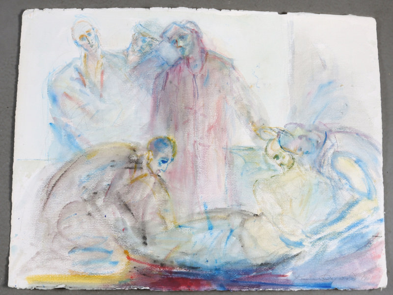 Kåre Øijord, mennesker. Akvarell.