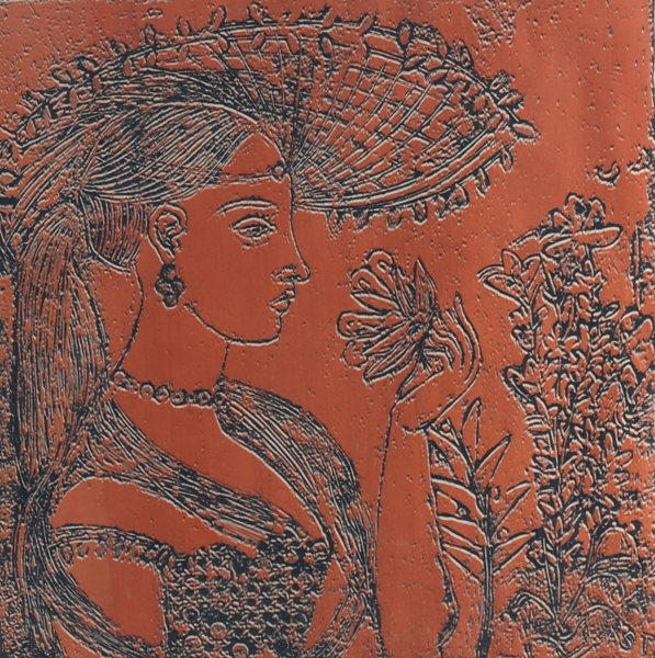 Ørnulf Bast, kvinne. Serigrafi.
