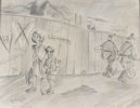Utydelig signert, tegning 1945.