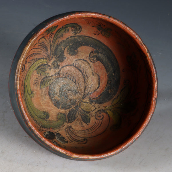 Liten rosemalt ølbolle, 1845.