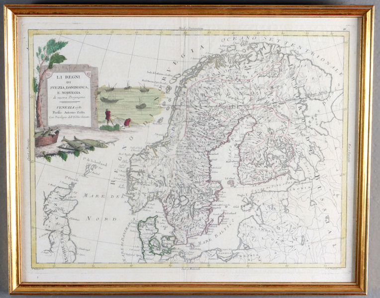 Kart, Skandinavia 1781.