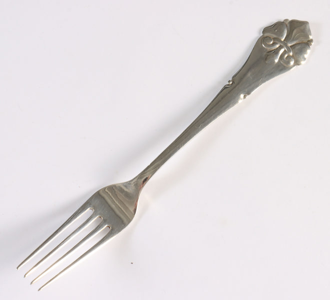 8 gafler i sølv, Danmark 1920.