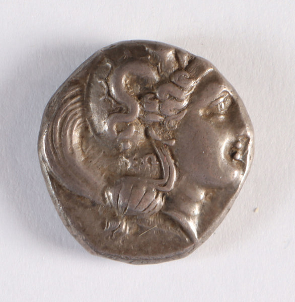 Gresk mynt i sølv, Lucania 400-350 BC.