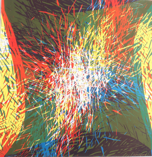 Elly Prestegård, komposisjon. Linosnitt.