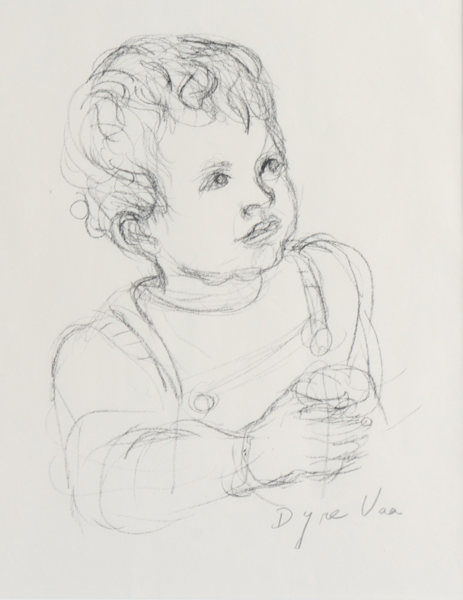 Dyre Vaa, barn. Litografi.