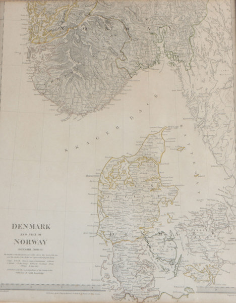 Kart, Danmark/Norge 1833.