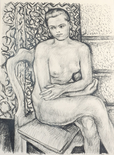 Dyre Vaa, kvinne. Litografi.