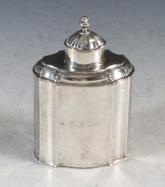 Tedåse i sølv, 1700 tallet.