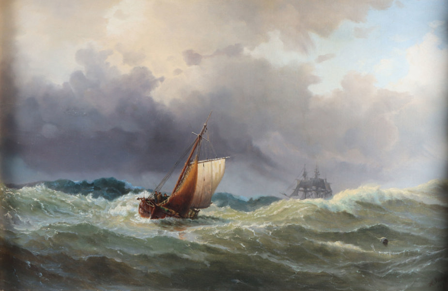 Hans Jahn, marine. Maleri.