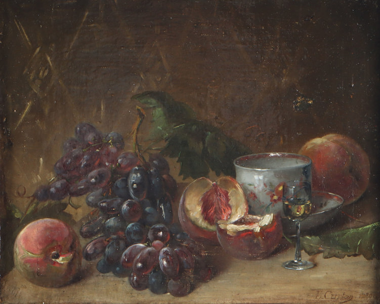 E. Curton, stilleben. Maleri.