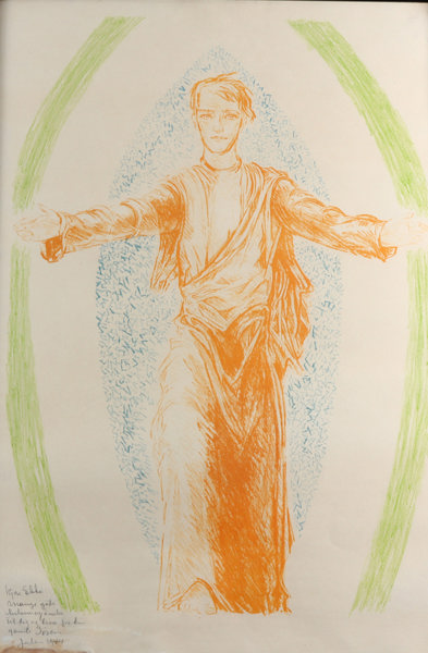 Henrik Sørensen, kristus. Litografi.