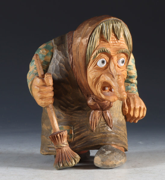 Utskåret trollkone, Anton Sveen.