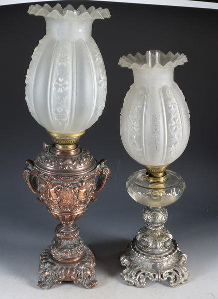 2 parafinbordlamper, 1800 t.