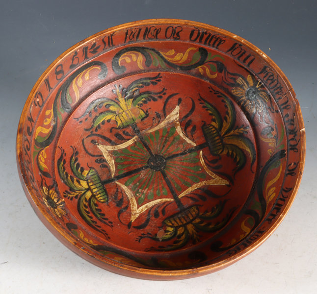 Rosemalt ølbolle, 1851.