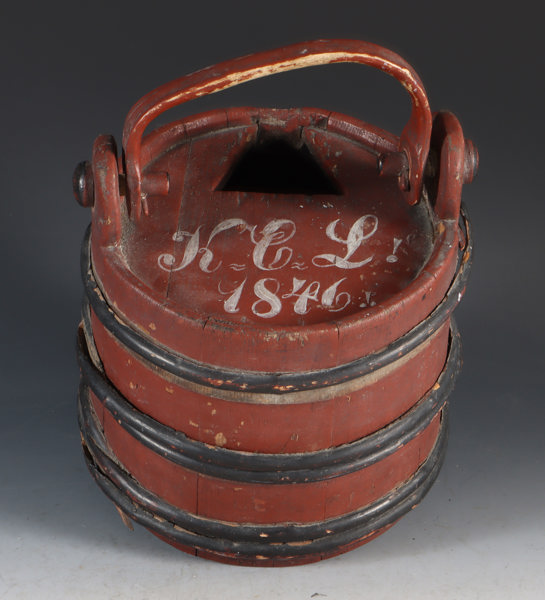 Rødmalt butt med hank, 1846.