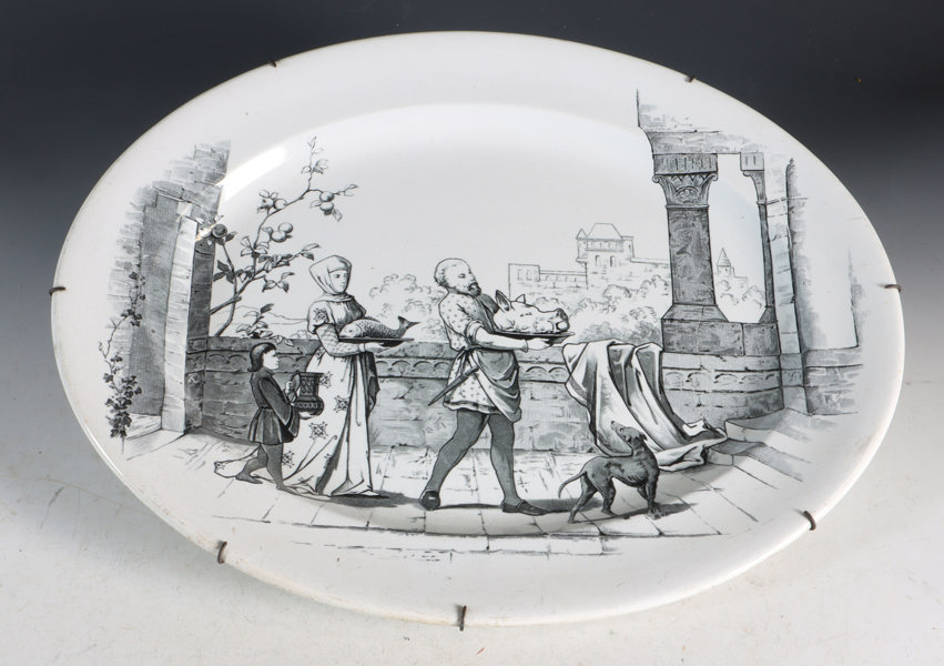 Dekorert fat i fajanse, 18/1900 t.