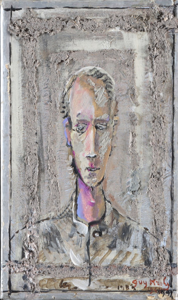 Guy Krohg, selvportrett. Blandingsteknikk