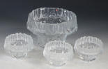 Bolle og 3 skåler i glass, Iittala. 