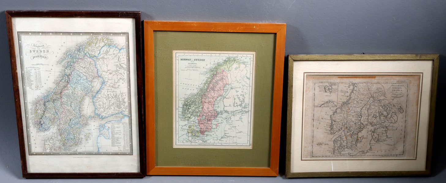 3 kart over Skandinavia, 1800 t.