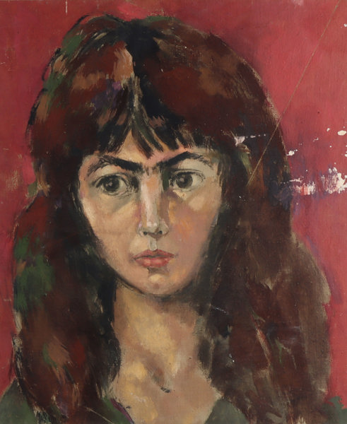 Tor Hoff, kvinneportrett. Maleri.