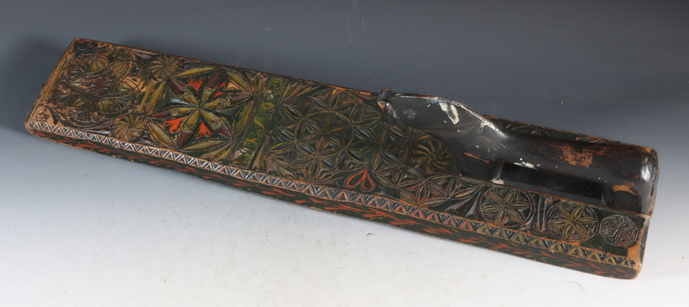 Utskåret mangletre, 1832