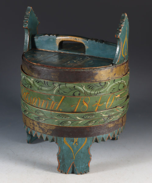 Rosemalt grautspann, 1840.