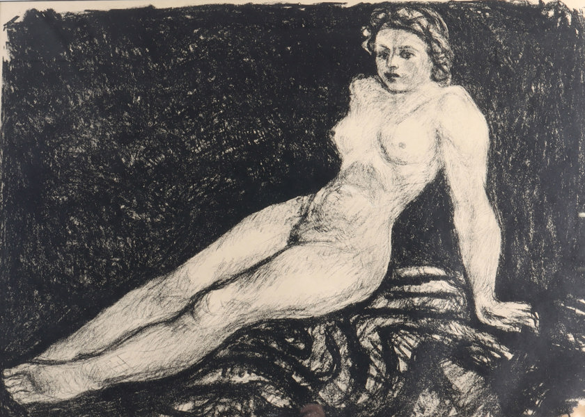 Dyre Vaa, akt. Litografi.