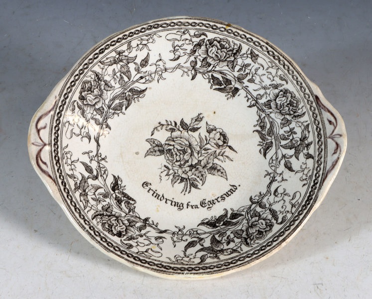 Skål i fajanse, Egersund.