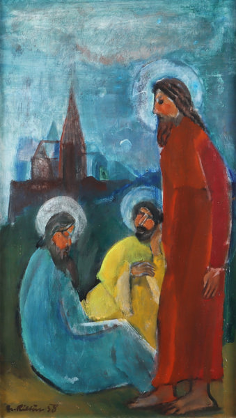 Thorstein Rittun, relegiøstmotiv. Maleri.