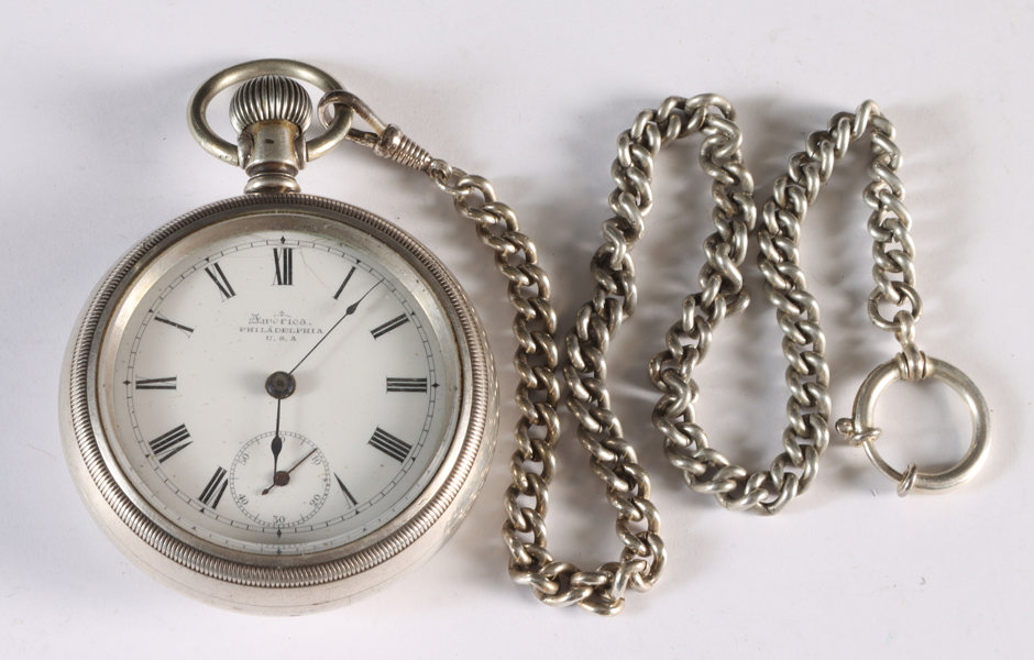 Lommeur i sølv, Waltham. 