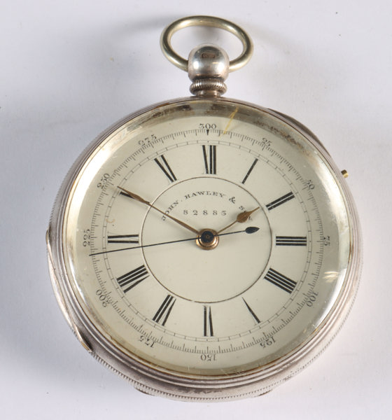 Lommeur i sølv, J. Hawley.