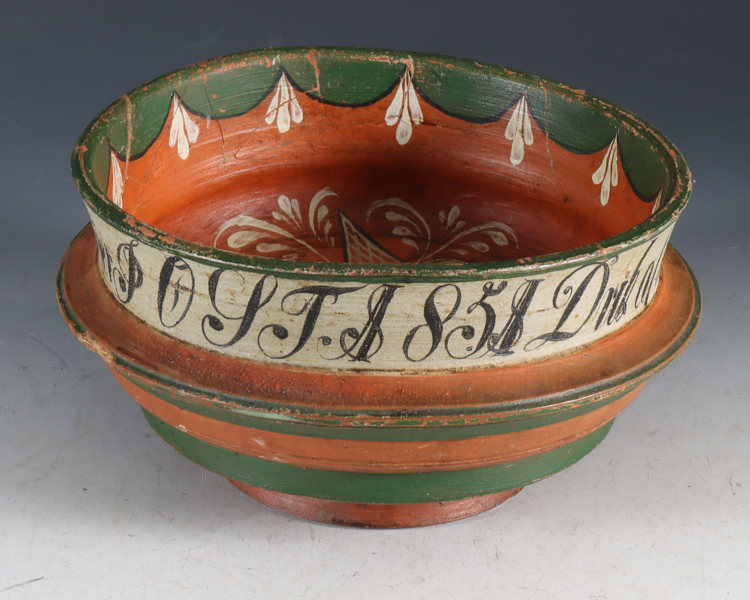 Rosemalt ølbolle, vestlandet 1851